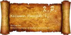 Kelemen Paszkál névjegykártya